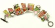 Mars & Valentine Pink & Orange Vintage Asian Tile Bracelet