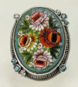 Mars & Valentine Antique Large Oval Blue Micro Mosaic Ring--ORIGINALLY $690.00