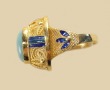 Turquoise Ring in Gold Vermeil Setting--Size 8.75