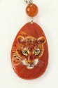Russian Hand Painted Leopard on Carnelian