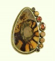 Paleozoic Era Ammonite Fossil Ring--ONE OF A KIND