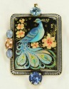Hand Painted Peacock Pin-Pendant