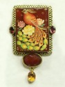 Peacock Portrait on Carnelian