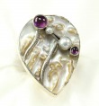 Echo of the Dreamer Mother of Pearl Leaf Ring