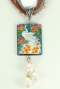 Peacock with Peonies Pendant Necklace