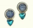 Kyanite & Quartz Petite Clip Earrings