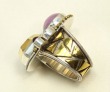 Phosphosiderite & Gold Drusy Cluster Ring