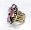 Pink Drusy Coin Pearl Cluster Ring--REGULAR PRICE $288.00