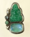 Vintage Glass Quan Yin Ring