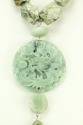 Hand Carved Jade & Rhyolite Pendant Necklace
