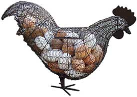 Wire Chicken with Eggs