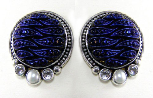 Rich Royal Blue Large Post Earrings