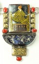 Russian Hand Painting and Chalcopyrite Statement Collar