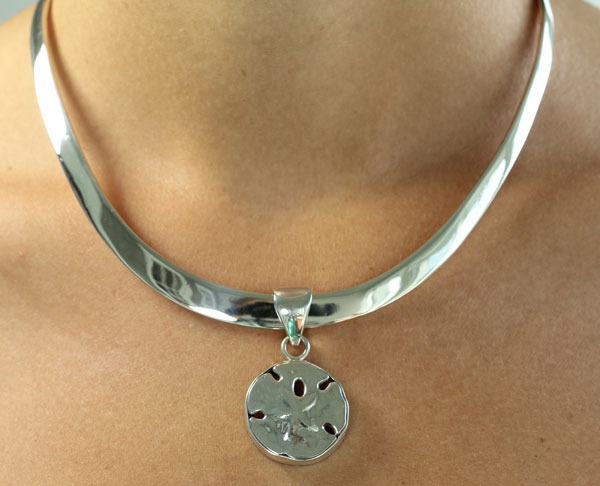 American Designer Sterling Silver Sand Dollar Pendant