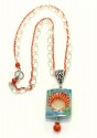 Amy Kahn Russell Coral Scallop Shell Lever Back Earrings