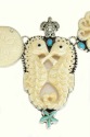 Carved Double Seahorse Statement Collar with Turquoise