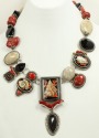 Russian Hand Painted Seashell Necklace