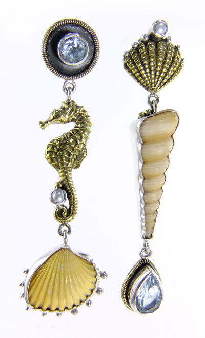 Seashore Asymmetrical Post Dangle Earrings