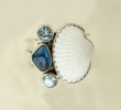 Echo of the Dreamer Shell Cluster Post Dangle Earrings
