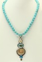 Turquoise Necklace with Shell Pendant