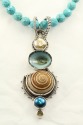 Turquoise Necklace with Shell Pendant