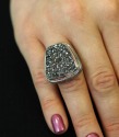 Echo of the Dreamer Black & Silver Drusy Statement Ring  