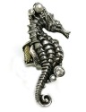 Very Long Sterling Silver Seahorse Statement Ring 