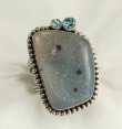 Echo of the Dreamer Pale Mauve Chrysocolla Drusy Statement Ring