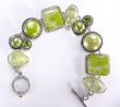 Green Pearl, Phrenite, & Shell Bracelet with Peridot