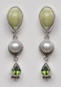 Green Pearl, Phrenite, & Shell Bracelet with Peridot