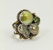 Green Pearl, Phrenite, & Shell Bracelet with Peridot