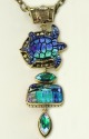 Swimming Turtle Dichroic Glass Necklace
