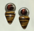 Tiger Eye Clip Earrings 