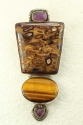 Boulder Opal & Tiger Eye Pin-Pendant