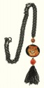 Hand Painted Tiger Pendant Necklace