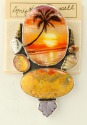 Hand Painted Tropical Sunset Pin-Pendant