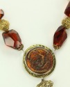 Czech Glass Tulip Button Pendant Necklace
