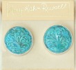 Hand Carved Turquoise Clip Earrings