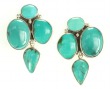 Amy Kahn Russell Green Turquoise Cluster Post Dangle Earrings--CAN BE CONVERTED TO CLIP