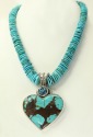 Echo of the Dreamer Large Turquoise Heart Statement Necklace
