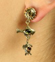 Golden Fish & Turtle Post Dangles