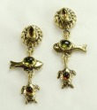 Golden Fish & Turtle Post Dangles