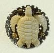 Carved Turtle Ring with Gemstones