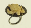 Carved Turtle Ring with Gemstones