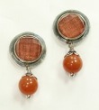 Goldstone & Aventurine Post Dangle Earrings