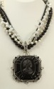 MARS & VALENTINE Vintage Black Cameo Statement Necklace