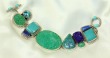 Turquoise, Chrysocolla, & Vintage Glass Bracelet