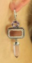 Aura Crystal & Vintage Glass Lever Back Earrings