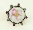 Mars & Valentine Hand Painted Antique French Porcelain Ring