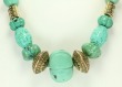 Carved Turquoise & Vintage Brass Necklace